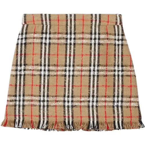 Vintage Check Bouclé Mini Skirt , female, Sizes: S - Burberry - Modalova
