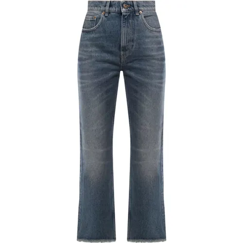 Cropped Flare Jeans mit Logo-Patch , Damen, Größe: W28 - Golden Goose - Modalova