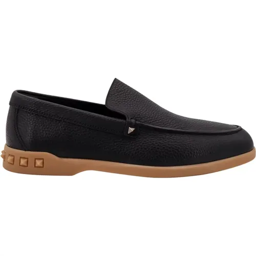 Schwarze Loafer Schuhe , Herren, Größe: 40 EU - Valentino Garavani - Modalova