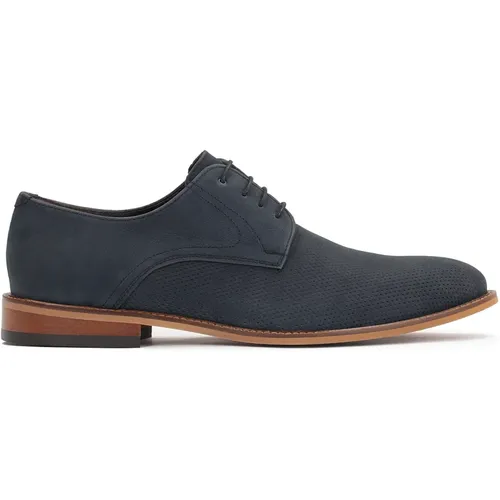 Marineblaue Derby-Schuhe mit Perforation , Herren, Größe: 44 EU - Kazar - Modalova