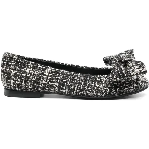 Schwarze & Weiße Tweed Ballerinas - AGL - Modalova