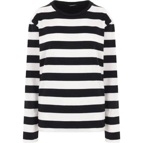 Gestreiftes Baumwoll-T-Shirt mit Reißverschlusstaschen , Damen, Größe: XL - Undercover - Modalova