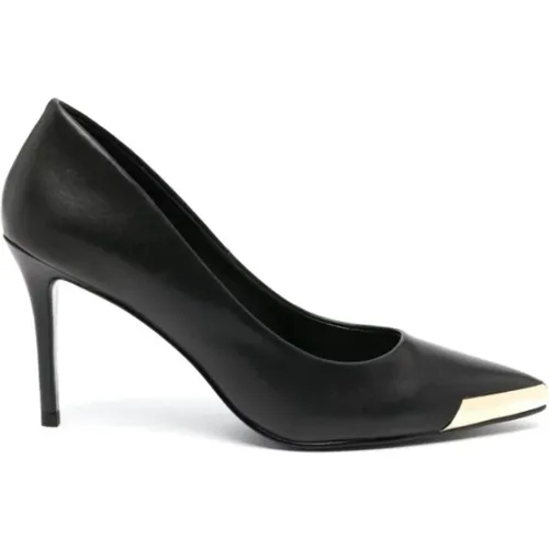 Flache Schwarze Schuhe Regular Fit , Damen, Größe: 35 EU - Versace - Modalova