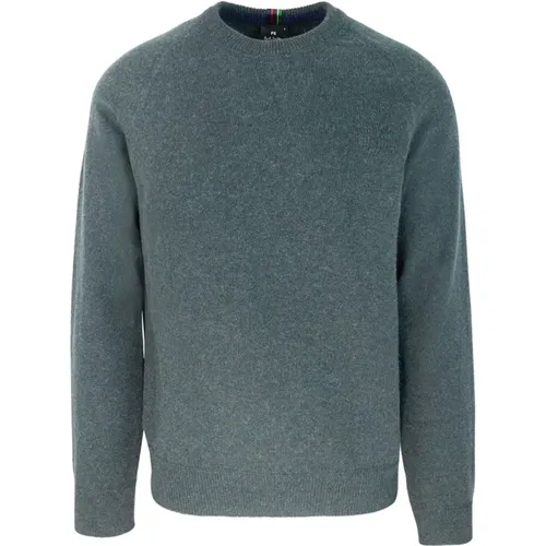 Grüner Merinowollpullover Raglan-Design , Herren, Größe: S - PS By Paul Smith - Modalova