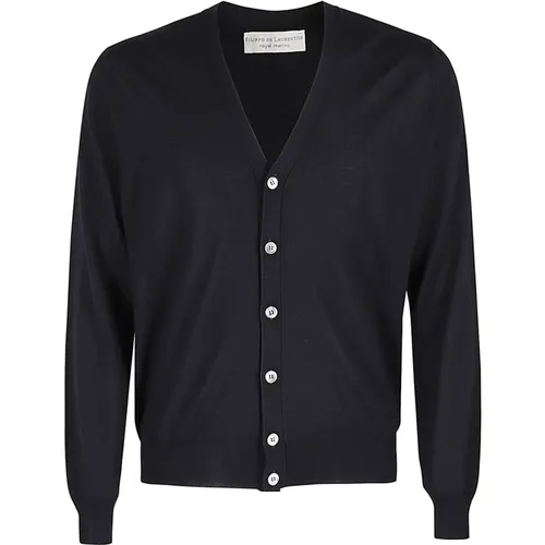 Merinowolle Cardigan , Herren, Größe: 2XL - Filippo De Laurentiis - Modalova