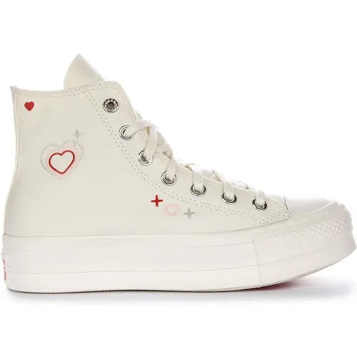 Platform Trainers with Y2k Hearts , female, Sizes: 7 UK, 8 UK, 6 UK, 4 UK, 3 1/2 UK, 6 1/2 UK, 4 1/2 UK, 3 UK, 5 UK - Converse - Modalova