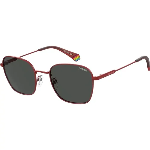 Rote Stahlsonnenbrille mit UV-Filter - Polaroid - Modalova