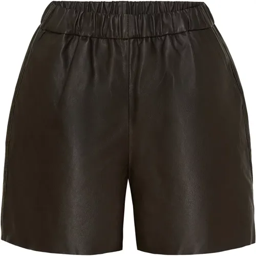 Leder Shorts Skind Dunkel Schokoladenbraun , Damen, Größe: 2XS - NOTYZ - Modalova