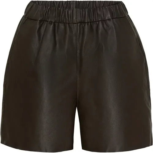 Leder Shorts Skind Dunkel Schokoladenbraun , Damen, Größe: XL - Notyz - Modalova