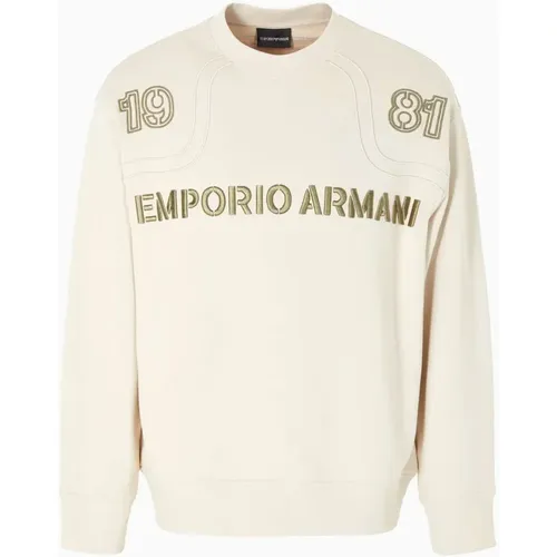 Sweatshirt with Rib Details , male, Sizes: S - Emporio Armani - Modalova