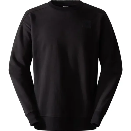 Baumwoll Crew Neck Sweatshirt Logo Badge , Herren, Größe: L - The North Face - Modalova