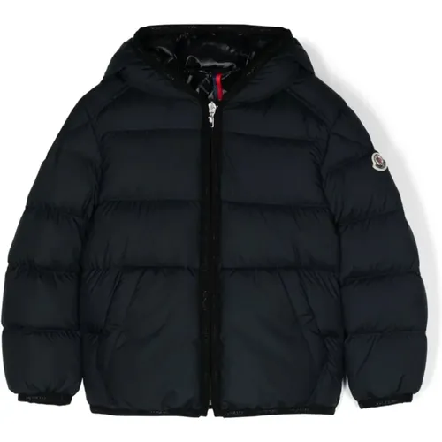 Blaue Daunen-Bomberjacke Kinder - Moncler - Modalova