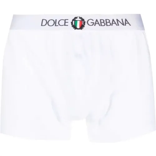 Crest Waistband Boxers in , male, Sizes: L, S, M - Dolce & Gabbana - Modalova