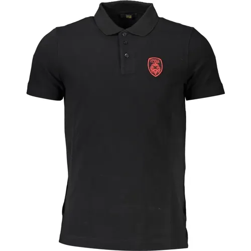 Schwarzes Poloshirt Kurzarm Herren , Herren, Größe: L - Cavalli Class - Modalova