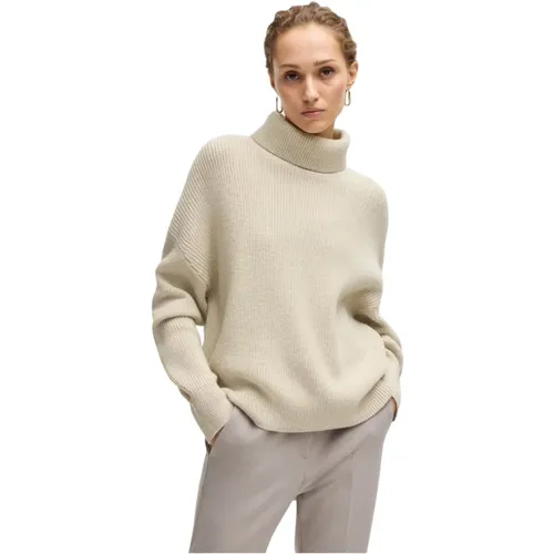 Gerippter Rollkragenpullover , Damen, Größe: L - Hugo Boss - Modalova