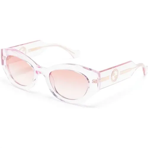 Rosa Sonnenbrille mit Zubehör , Damen, Größe: 52 MM - Gucci - Modalova