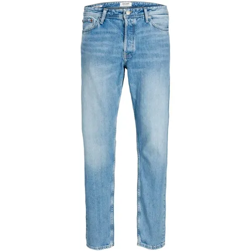 Blaue Jeans mit Reißverschluss und Knopfverschluss , Herren, Größe: W29 L30 - jack & jones - Modalova