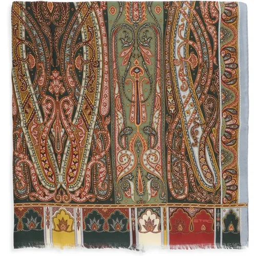 Paisley Print Wool Silk Shawl , female, Sizes: ONE SIZE - ETRO - Modalova