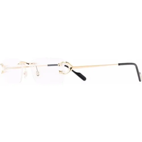 Goldene Optische Brille mit Zubehör , Herren, Größe: 53 MM - Cartier - Modalova