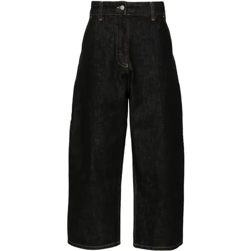 Schwarze Denim Weite Bein Crop Jeans - Studio Nicholson - Modalova