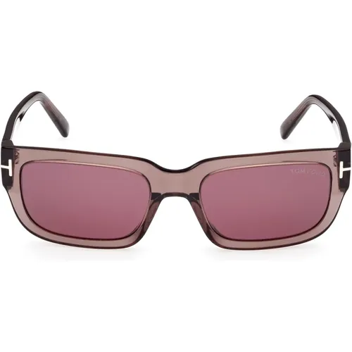Rechteckige Rosa Sonnenbrille für Damen - Tom Ford - Modalova