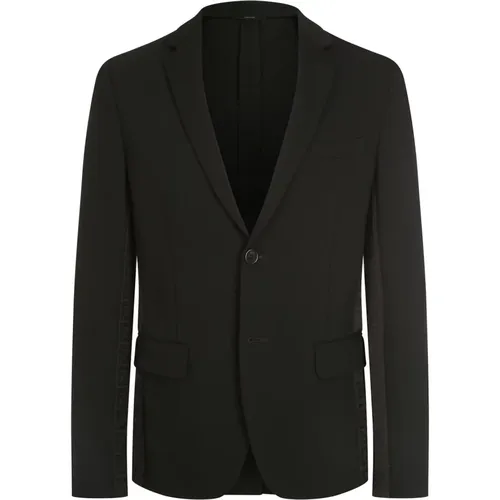 Luxury Logo Detail Wool Blazer , male, Sizes: 2XL - Fendi - Modalova