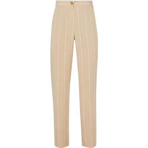 Striped Linen Blend Slim-fit Trousers , female, Sizes: 2XS, L, S, M, XS - Liu Jo - Modalova