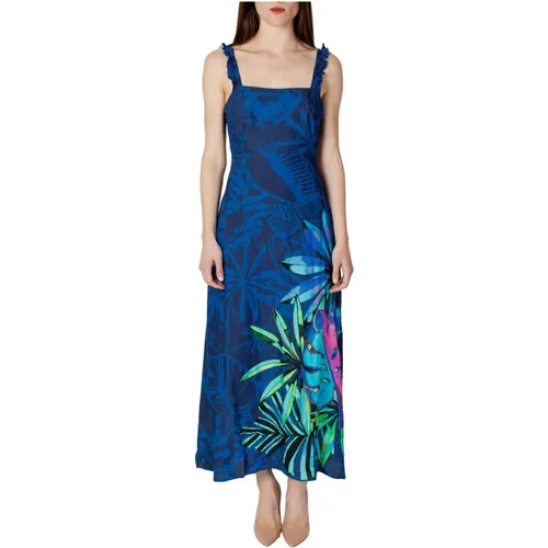 Floral Lace-Up Dress , female, Sizes: XL - Desigual - Modalova