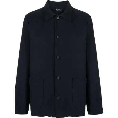 Kerlouan Navy Jacket , male, Sizes: L - A.p.c. - Modalova