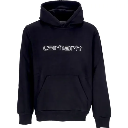 Schwarzer Kapuzenpullover mit Kängurutasche , Herren, Größe: XL - Carhartt WIP - Modalova