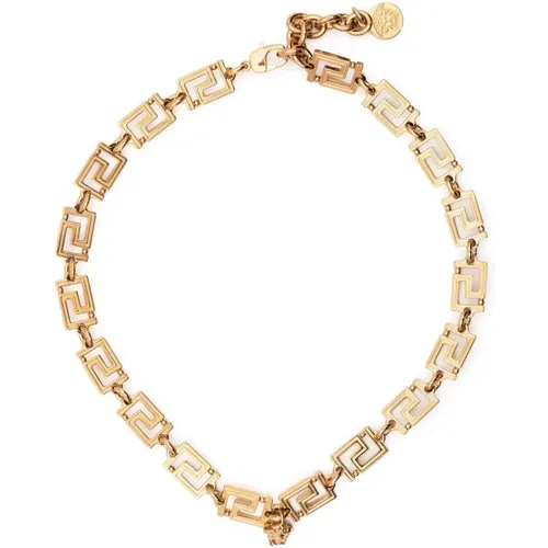 Golden Greca Medusa Pendant Necklace , female, Sizes: ONE SIZE - Versace - Modalova