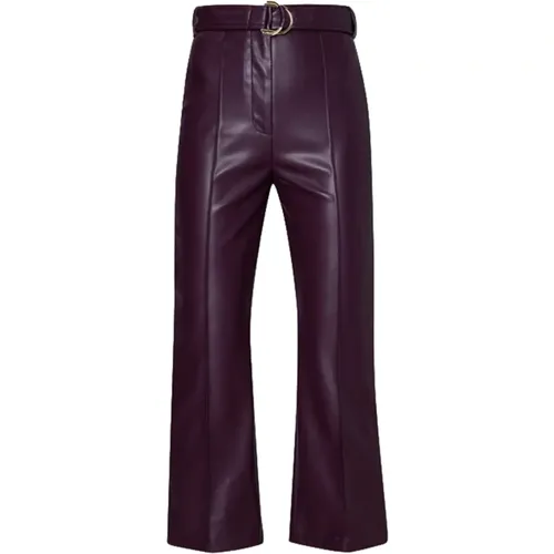 Adjustable buckle flare cropped pants , female, Sizes: L, XS, S, 2XS - Liu Jo - Modalova