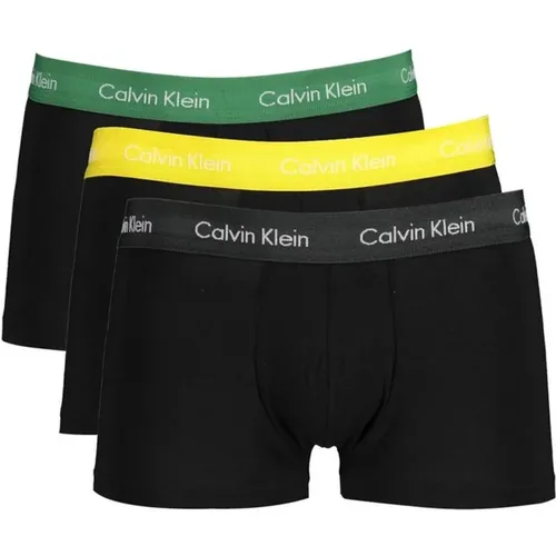 Pack of Three Cotton Underwear Trunks with Elastic Waistband and Logo , male, Sizes: S - Calvin Klein - Modalova