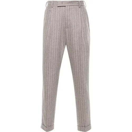 Graue Wollmischung Pinstripe Hose , Herren, Größe: L - PT Torino - Modalova