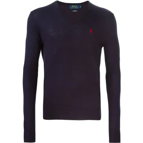 Hunter Navy Merino Wollpullover , Herren, Größe: 2XL - Ralph Lauren - Modalova