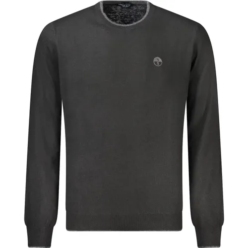 Schwarzer Pullover mit langen Ärmeln und Stickerei , Herren, Größe: 2XL - North Sails - Modalova