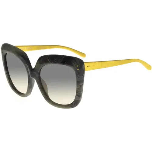 Grey Marble Sunglasses Gold Wood , female, Sizes: 58 MM - Linda Farrow - Modalova