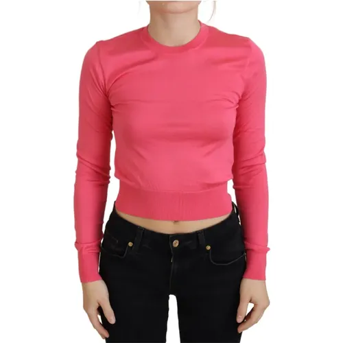 Cropped Sweater , female, Sizes: 3XS - Dolce & Gabbana - Modalova