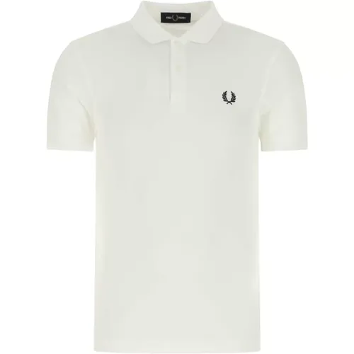 Weißes Piquet Polo Shirt , Herren, Größe: L - Fred Perry - Modalova