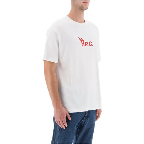 Baumwoll-Jersey-Logo-T-Shirt , Herren, Größe: XL - A.p.c. - Modalova