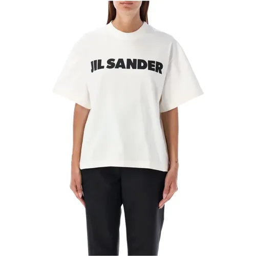 Logo T-Shirt Weiß , Damen, Größe: M - Jil Sander - Modalova
