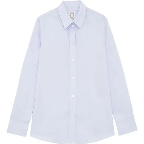 Blouses & Shirts,Hellrosa Baumwoll Martin Hemd,Marineblaue Baumwoll-Slim-Fit-Hemd - Ines De La Fressange Paris - Modalova