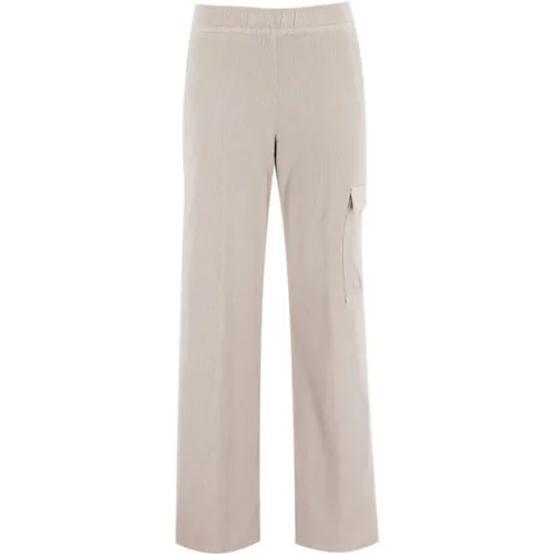 Cotton Ribbed Elasticated Waist Trousers , female, Sizes: XS, S, M - Panicale - Modalova