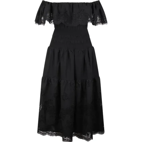 Cotton Midi Dress , female, Sizes: 2XS, XS, S, M - Self Portrait - Modalova