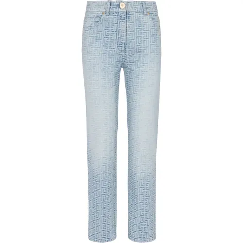 Klassische Jeans mit Monogramm - Balmain - Modalova