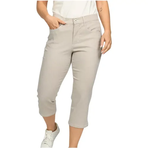 Striped Cropped Pants Sand Stripe , female, Sizes: L, XS, 2XL, M, 3XL, XL - 2-Biz - Modalova