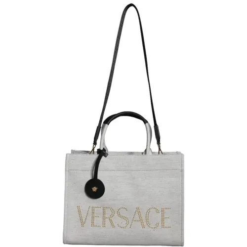 Canvas Leder Crossbody Tote Tasche - Versace - Modalova