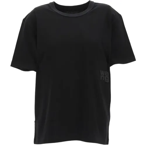 Essentielles Kurzarm-T-Shirt mit Puff-Logo , Damen, Größe: XS - T by Alexander Wang - Modalova