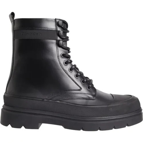 Schwarze Schnürstiefel , Herren, Größe: 44 EU - Calvin Klein - Modalova