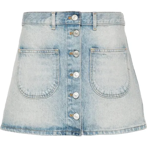 Denim Mini Rock , Damen, Größe: M - Courrèges - Modalova